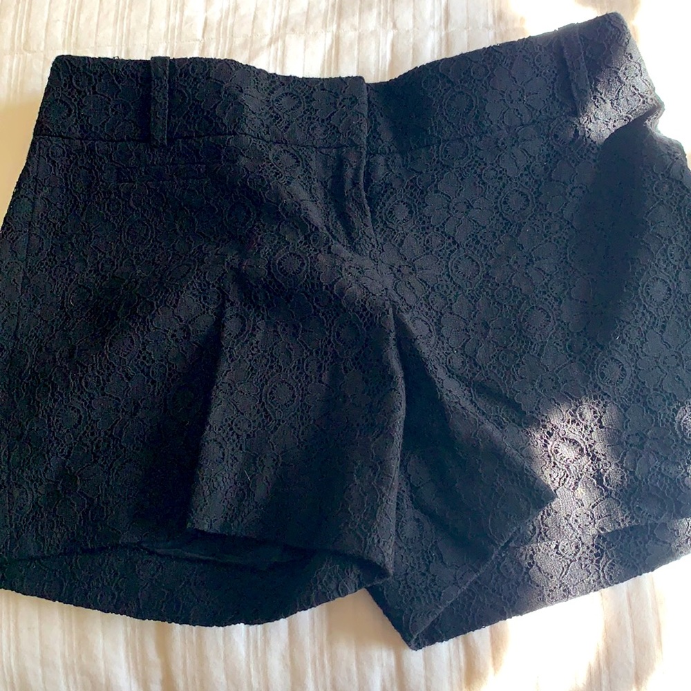 Like new, black lace overlay, LOFT shorts, size 0